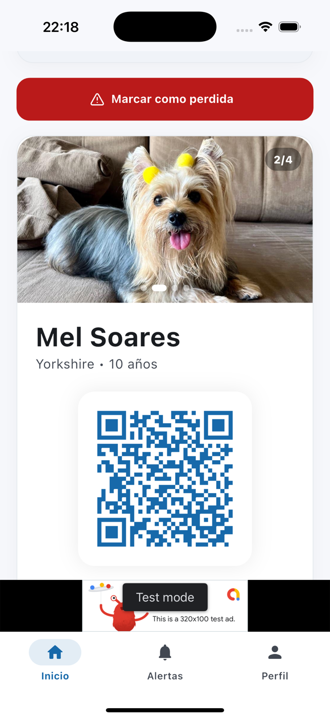 Carteirinha digital do pet com foto e QR Code